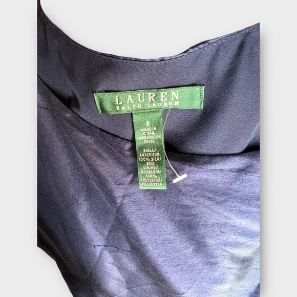 NEW RALPH LAUREN Blue Silk Taffeta Dress - Picture 8 of 10